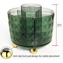Dark Green Pen Pencil Holder Desk, 360 Rotating Pen Organizer, Green Office Supplies, Cute Pen Holder, 6 - Compartment Pencil Holder Rotating - Dark Green - View 6