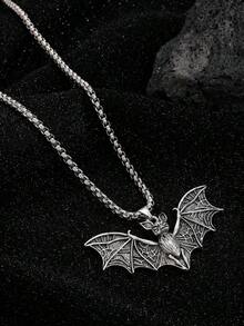 This Vintage Gothic Bat Pendant Necklace Is A Unique Hip-Hop Punk Style Suitable For Both Men And Women To Wear On Everyday Occasions And Holidays. It's Also The Perfect Gift For A Good Friend. - 復古銀色 - 查看 2