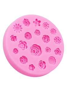 1pc Pink Liquid Silicone Material Silicone Mold, Realistic Mini Rose, Chrysanthemum, Sunflower Jewelry Accessory, Suitable For Making Shoe Flowers, Hair Clips, Scrunchies, Phone Cases, Decorative Accessories - Pink - View 4