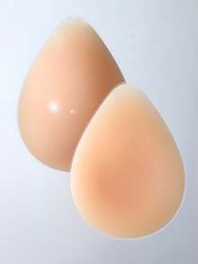 ANGDIE 1 对硅胶水滴形乳房假体，人造硅胶乳房植入物胸垫，男女通用，适用于乳房切除术后 - 卡其色 - 查看 19