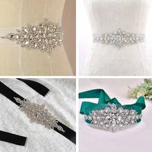 Premium Handmade Crystal Rhinestone Applique, Multi-Color Crystal Glass Diamond Bridal Sash, Hot Melt Diamond Sticker, Wedding Decoration, Bridal Accessories, DIY Craft Supplies