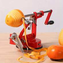 三合一水果削皮切片器，多功能手动削皮器，适用于梨、土豆、苹果等水果削皮，家居必备，厨房小工具，削皮、去核、切片，多功能水果削皮器，手动苹果削皮器 - 彩色 - 查看 4