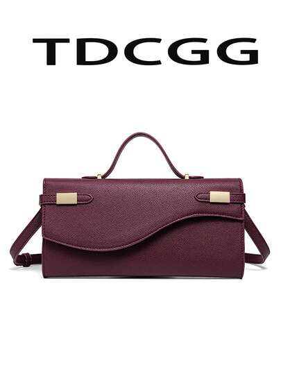 حقيبة كتف/متقاطعة للنساء ذات لون معدني أنيق وملمس PU، مزودة بإغلاق مغناطيسي، طراز أنيق وكلاسيكي، مناسبة للتنقل والمناسبات والحفلات والزفاف