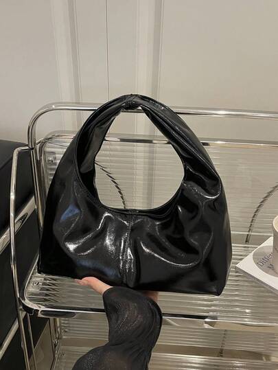 유행하는 빈티지 플리츠 스몰 클라우드 핸드백, 여성을 위한 다용도 캐주얼 초승달 숄더백