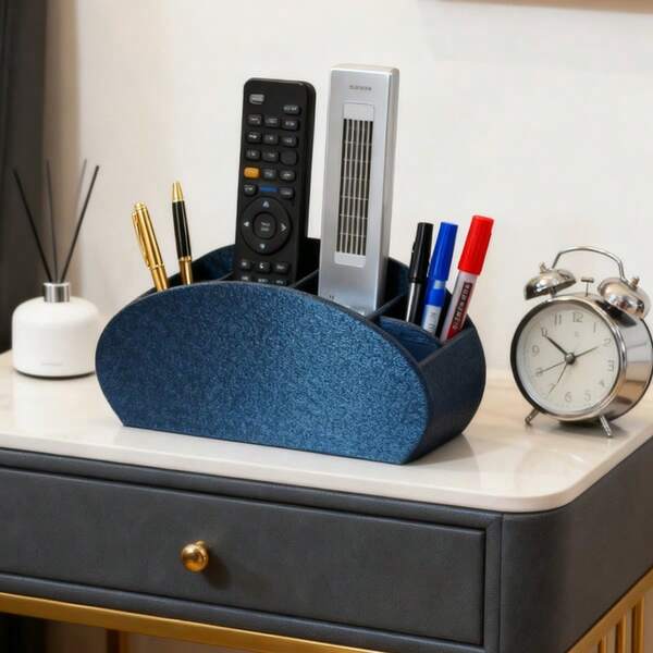 6-Fach Aufbewahrungsbox, aufgewertete Version geeignet für SANQIAWNAN, Mehrzweck Schreibtischorganizer Box für Fernbedienungen, Mediengeräte, Stifte, Pinsel, Brillen und andere Büroartikel