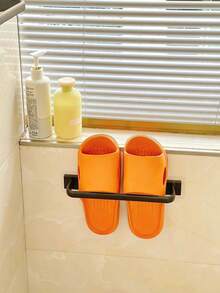 免打孔粘贴式镂空毛巾架，安装简便，超强粘性，经久耐用，其他材质可选，壁挂式毛巾架，节省空间的浴室配件 - 黑色 - 查看 5