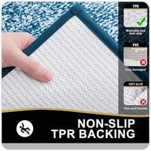Bathroom Rugs 24x16, Extra Soft And Absorbent Microfiber Bath Mat, Non-Slip, Machine Washable, Quick Dry Shaggy Bath Carpet, Suitable For Bathroom Floor, Tub, Shower (Small, Peacock Blue){Inchcolor_nameinch:InchPeacockBlueandWhiteinch,Inchsize_nameinch:Inch24\Inchx20\InchContourRuginch} - MerakBirudanPutih - View 6