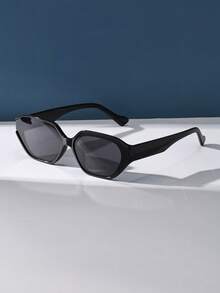 Women's & Men's Retro Rectangular Black Fashion Glasses - Classic Sunglasses, Ideal For Outdoor Travel, Beach, Vacation, Daily Wear, Summer UV Protection & Driving - màu đen - Xem 4