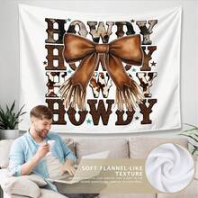 LIANGW Howdy Western Tapestry Wall Hanging, Country Cow Print Tapestries For Teen Girls & Women, Western Decor Wall Art For Bedroom Home Room Dorm, Cowgirl Room Decor X - 彩色 - 查看 2