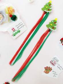 Clips y diademas navideños lindos y dulces, con varios elementos navideños (reno/árbol de Navidad/lazo/campana/muñeco de nieve) Extensiones de cabello coloridas, detalles festivos, accesorios para fiestas
