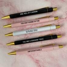 5pcs/Set Funny Cute Kawaii Cartoon Praise Neutral Pen Ballpoint Pen Black Ink Student Pen Ballpoint Pen Gift Stationery Office Supplies Gift For Colleagues, Friends