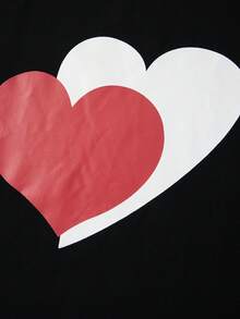 Valentines Day Matching Family Pajamas Set Stylish Love Heart Pattern Family Matching Outfits - Black - View 7