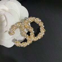 1 PC Fashion Letter Artificial Jewelry Broochor For Any Occasion - Vàng - Xem 2