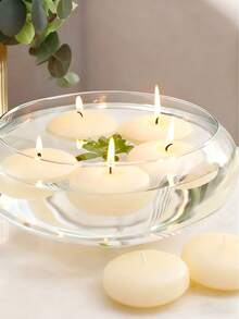 20/10支装椭圆形漂浮蜡烛，水漂浮蜡烛，无烟无滴蜡燃烧，适用于婚礼、圣诞节、生日派对、圆柱形花瓶和家居装饰，营造浪漫的烛光晚餐氛围