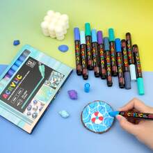 Neue Veröffentlichung Flysea ZX-1804 Urlaub/Weihnachten/Neujahr Farbserie Acrylstifte, 24 Farben/Box, leuchtende Farben, geschmeidiges Schreiben, hervorragende Leistung, kostengünstig und - Verschiedenfarbig - Übersicht 9