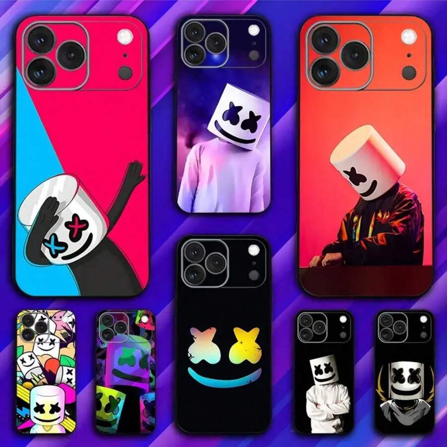 Music M-MarshmelloS Phone Case Covercompatible with  17,16,15,14,13,12,11,Pro,Max,Plus,X,XS,SE4,E,Mini,Soft Black Case,Covercompatible with  17 Hülle, 17 pro Hülle, 17 promax Hülle - Z3 - Übersicht 1