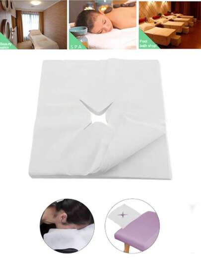 BUCICE 100 unidades de lençóis descartáveis para maca de massagem, almofadas para encosto de cabeça, capas para travesseiro facial, capas para apoio de cabeça de maca de massagem.