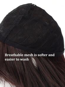 儿童假发和发片 - 黑色直发假发、儿童刘海、合成波波头假发、角色扮演、日常佩戴 - 黑色 - 查看 8