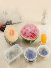 12/6pcs Silicone Stretch Lids, Reusable Durable Food Storage Lids For Bowls, 6 Different Sizes To Fit Most Containers, Dishwasher And Freezer Storage, Summer Kitchen Must-Haves - Multicolor - View 5
