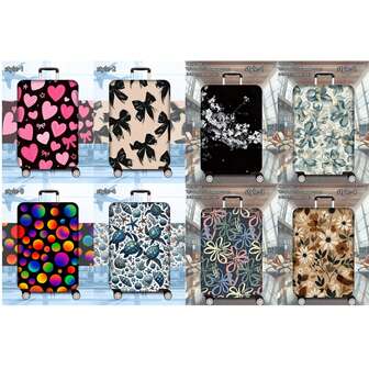 1 Pc 300g/M2 Printed Series Leisure And Vacation Series Printed Pattern, Thickened Suitcase Protective Cover, Thickened Suitcase Accessories, Suitable For Business Trips, Vacations, Travel, Luggage Check-In, Back To School, Add Configuration To Your Suitcase. Suitable For 20-28 Inch Suitcases.