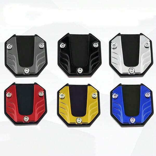 Motorcycle Side Stand Plate Pad, Aluminium Alloy Universal Motorcycle Kickstand Plate High Strength Motorcycle Kickstand Pad Support Plate Pad Accessory With Hexagon Wrench