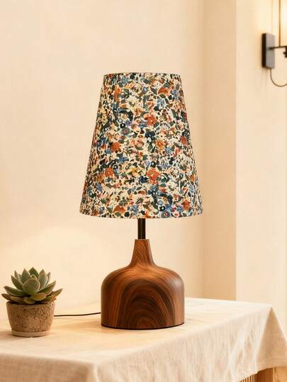 1pc Wood Grain Texture Decorative Table Lamp, Suitable For Living Room, Study, Hotel Bedside, Outdoor Camping, Festival Gift, Bedroom, Reading, Children, Decoration, Pregnancy, Sensor, Prayer Corner, Italian, Minimalist, European, Chinese, French, Modern Arabic, Minimalist Islamic, Oasis Eclectic Style