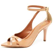 Women's Sandals With Thin Medium Heel And Leaf Toe - 米色 - 查看 8