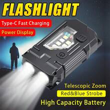 1pc V3 Mini LED Flashlight, Multifunctional Keychain Light, 12 Modes Fluorescent USB-C Rechargeable Flashlight, Outdoor Camping Lamp - Multicolor - View 5