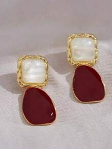 1 Pair Retro Hong Kong Style Elegant High-End Daily Commute Earrings - Multicolor - View 3