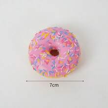 1/2/3/7pcs Realistic Squishy Donut Toys, Slow Rebound Squeeze Toys, Cute Scented Realistic Food Stress Relief Toys, Variety Of Realistic Donut & Cake Toys, Decor For Valentine's Day Donut Party, Prop Food - Blue - View 7