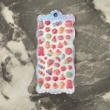 4pcs 3D Hollow Embossed Gem Crystal Stickers Cute Sticker Toys Decor For Kids, Phone - Multicolor - View 5