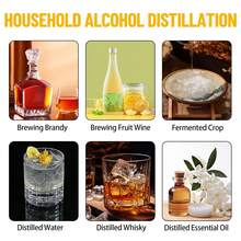 Destilador de alcohol de 3 galones/12 litros con doble refrigeración, kit de elaboración de cerveza casero de estilo comercial con 3 barriles de acero inoxidable, termómetro integrado y bomba de agua para whisky, vino, brandy y bourbon. - Plateado - Ver 5