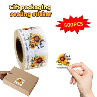 500 piezas de pegatinas de sellado con girasoles, sellos florales de 1.5 pulgadas para recuerdos de boda, invitaciones, scrapbooking y decoraciones de fiesta