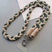 2026 New Year & Valentine's Day Special Offer, 6-Strand Braided Phone Lanyard, Minimalist Long Diagonal Shoulder Strap With Side Clasp, Fashionable Outdoor Anti-Lost Phone Lanyard, 1pc Silver Woven Heart-Shaped Ring Long Lanyard, Anti-Lost & Anti-Theft Phone Lanyard, Suitable As Gift For Mother - Multicolor - View 16