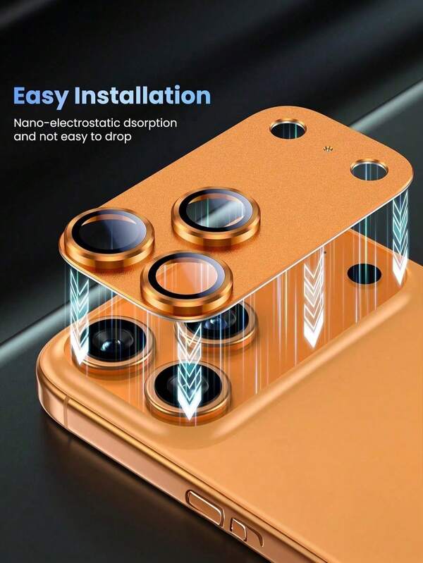 واقي عدسة الكاميرا لهاتف آيفون 17 برو و17 برو ماكس [امتصاص قوي][متوافق مع الحافظة] غطاء زجاجي مقسى معدني لشاشة الكاميرا الخلفية