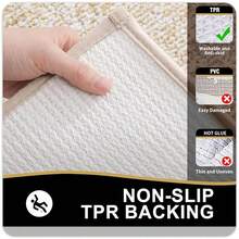OLANLY Bathroom Rugs 30x20, Extra Soft And Absorbent Microfiber Bath Mat, Non-Slip, Machine Washable, Quick Dry Shaggy Bath Carpet, Suitable For Bathroom Floor, Tub, Shower (Medium, Light Beige){Inchcolor_nameinch:InchLightBeigeandWhiteinch,Inchsize_nameinch:Inch30\Inchx20\Inchinch} - 淺米色和白色 - 查看 5