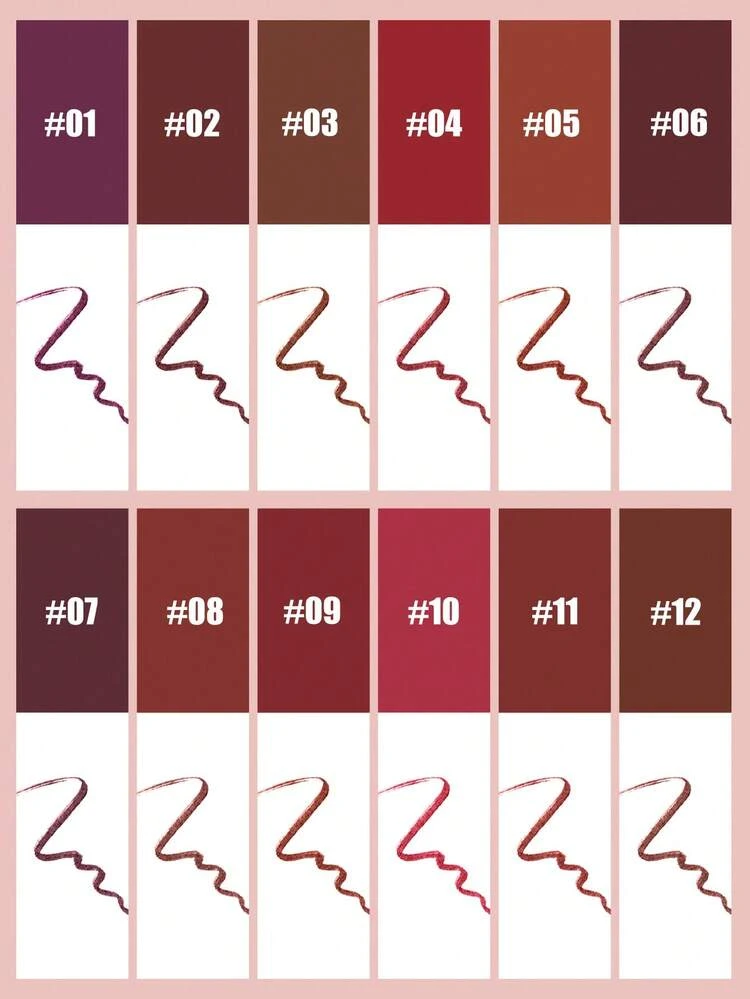 SANIYE Dúo Impermeable: Delineador de Precision y Labial de Larga Duración. lápices perfiladores de labios mate de terciopelo, lápices de maquillaje de labios con pigmento intenso y suave - 03 - Añade 8