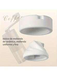 Molinillo de café Molino de café manual de acero inoxidable de alta calidad con mango de patrón de rejilla texturizado - Diseño ergonómico para uso en casa y en la oficina, no requiere electricidad, duradero y fácil de limpiar, accesorios para bar de café 1pc Molinillo de Café Profesional Manual - Cuchilla Ajustable de Acero, Cuerpo de Aluminio Antideslizante, Mango Ergonómico, Detalles en y Madera para Café Fresco, Goteo, Espresso, Prensa Francesa, Accesorio para Café de Goteo | Herramienta de Cocina Moderna | Detalle de Agarre de Madera Molino de café manual portátil con manivela, construcción de vidrio y metal, diseño de grano de madera redondo, capacidad inferior a 1L, operación manual para hogar, oficina, exterior, viajes - No se necesita electricidad Molinillo De Café Manual Para Moler A Mano, Máquina De Café En Polvo Ajustable Para Obtener Café Grueso Y Fino, Con Amplio Almacenamiento Para Mucho Café Molido ﻿ - Negro - Ver 7