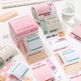 1 caja de etiquetas con estilo desplegable, notas adhesivas desplegables y escribibles adecuadas para diarios DIY, álbumes de recortes, papelería, tarjetas, fotos, tazas, decoración de fundas de teléfono, sellos de embalaje de regalos de sobres
