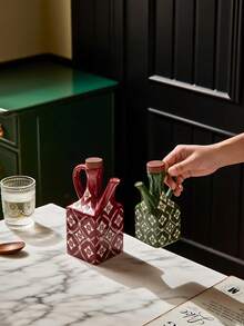 美式陶瓷油壶250/400ml大容量家用油瓶辣椒油瓶酱油醋壶厨房调料瓶客厅餐桌茶壶家居装饰 - 彩色 - 查看 5
