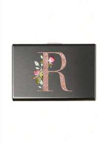 1个 - 6个卡槽超薄卡包玫瑰金首字母姓名A到Z图案钱包身份证银行信用卡夹极简主义超薄铝金属钱包银行卡盒RFID男女钱包金属卡夹收纳包，非常适合斋月、开斋节、情人节、圣诞节或感恩节。 - 彩色 - 查看 14