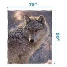 Winter Wolf Throw Blanket - Dawhud Direct Wolf Fleece Blanket For Adults And - 75x90 Inches Soft And Durable Plush For Bed Or Couch - Thoughtful Gift For Animal Lovers, Ultra Soft Flannel Blanket - Winter Must-Have - 彩色 - 查看 4