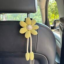 AD 1 件可爱雏菊花高档汽车座椅靠背挂钩，多功能车内储物小挂钩，适合女士