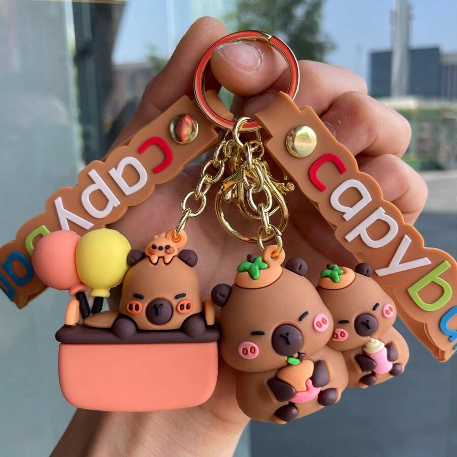 1 buah Gantungan Kunci Kartun Capybara, Gantungan Kunci Capybara Lucu untuk Mobil dan Tas, Cocok untuk Pemakaian Sehari-hari, Hadiah untuk Teman dan Sahabat - MultiWarna - View 1