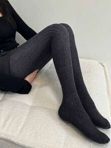 160g Women's Autumn/Winter Tights, Textured Knit , Cozy - Multicolor - View 7