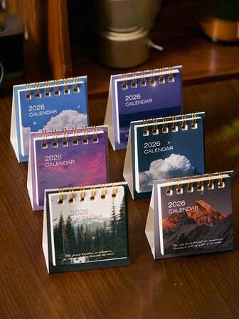 1 st kreativ landskapskalender 2026, skrivbordsdekoration för studenter, kontorsdekoration, studiematerial, liten skrivbordskalender, personlig och professionell schemaläggare, väggkalender, kalender, adventskalender, agenda 2026, kalender 2026, personlig kalender 2026