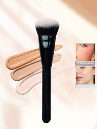 ZHENZITAI 1 st vinklad foundationborste, highlighterborste, BB-krämsborste, sömlös konturborste, sminkverktyg, foundationborste, concealerborste, rougeborste, konturborste, rougeborste, bronzerborste, puderborste, foundationborste, rougeborste
