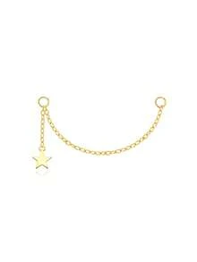 1 pièce Accessoire à gland avec chaîne Boucle d'oreille en argent sterling 925 pour femmes Bijou minimaliste classique Cadeau pour elle Cadeau de Noël Bijouterie fine - Doré - Voir 15