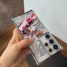 Funda de teléfono de anime japonés popular  para S25/S24/S23/S22/S21/S20 FE Ultra Plus 4G 5G, funda protectora transparente a prueba de golpes de alta gama y colorida con electrochapado - Mezcla de colores - Ver 5