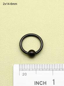 1 sztuka, nowy, gotycki, czarny, chirurgiczny pierścień ze stali nierdzewnej, pierścień do przekłucia przegrody nosowej, kolczyk do nosa, hip-hopowe kulki sprężynowe, okrągły sztanga dla kobiet i mężczyzn, seksowny pierścień BCR Piercing PA, super biżuteria do ciała, ekspander do uszu Helix, 12G-00G- 0,48 cala, duży rozmiar